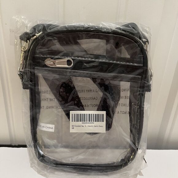 Womens Clear Crossbody Bag Stadium Sports Concert Purse 7X6" Adjustable Strap - Picture 1 of 6
